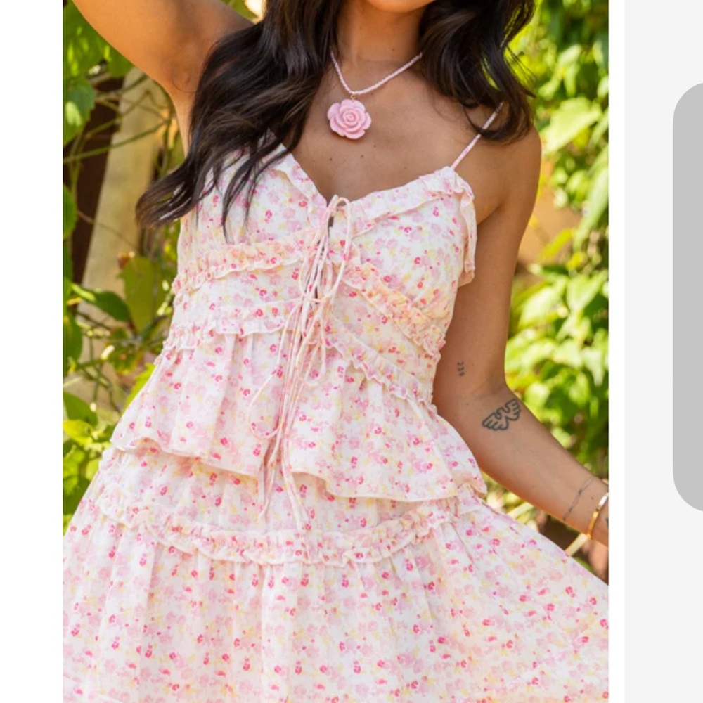 Pink Lily Floral Mini Dress